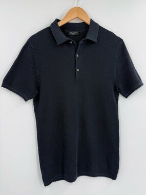 Selected Homme SLHRocky Knit Polo Shirt | Navy | Large